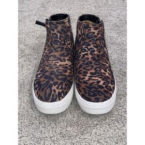 Naturalizer Leopard High Top Celeste Sneakers Women Size 6M Zip
